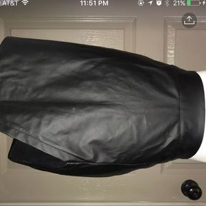 Black leather skirt high waisted